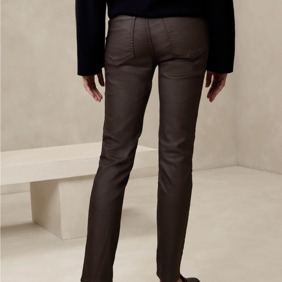 NWOT Banana Republic coated jeans - barn red color (brown) - Picture 2 of 9